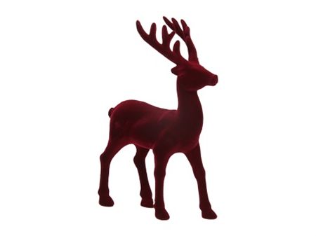 Standing Flock Deer Deep Red 21x13cm