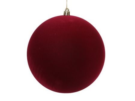 Bauble Flock Deep Red 15cm