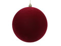 Bauble Flock Deep Red 20cm