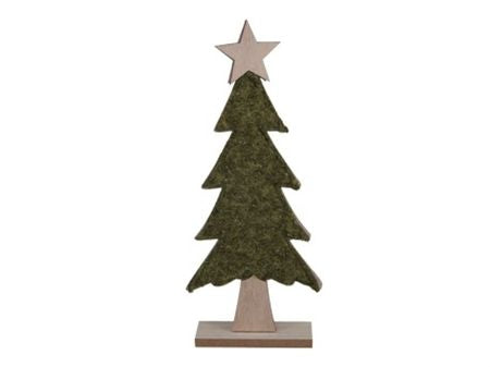 Felt Standing Tree Green 40x17cm