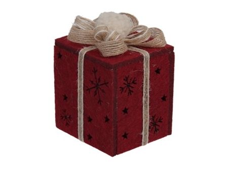 Felt Hanging Gift Red 9x6cm X4