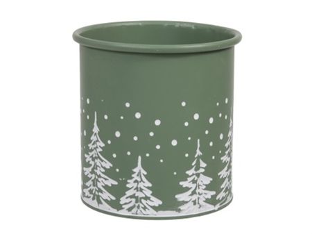 Metal Pot Green 13x14cm