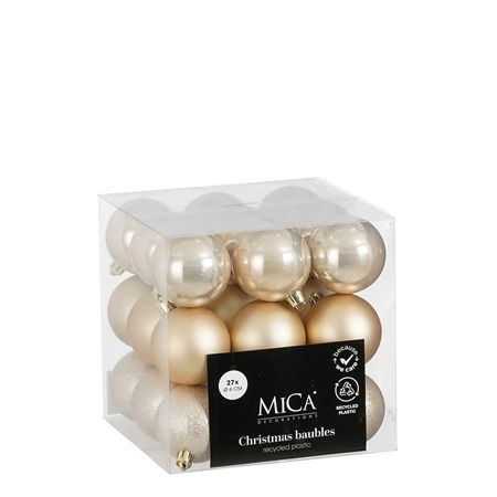 Bauble Unbreakable 6cm Pearl Cream X27