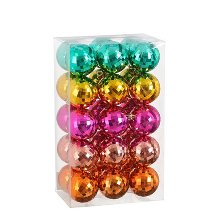 Bauble Disco Assorted 6cm X30
