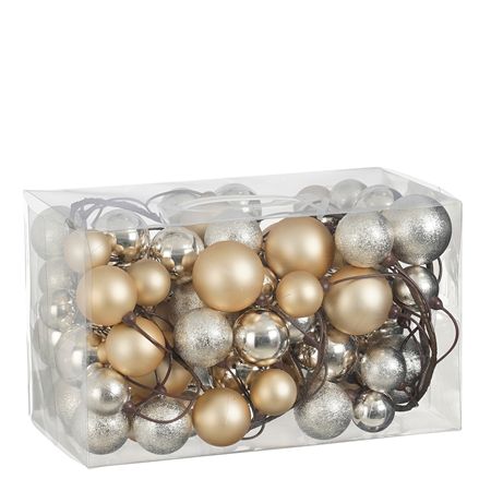 Garland Bauble Unbreakable Creams 180cm