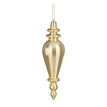 Hanging Finial Gold Pearl 16 X 5cm