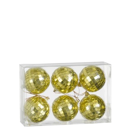 Bauble Mirror Ball Gold 6cm X6