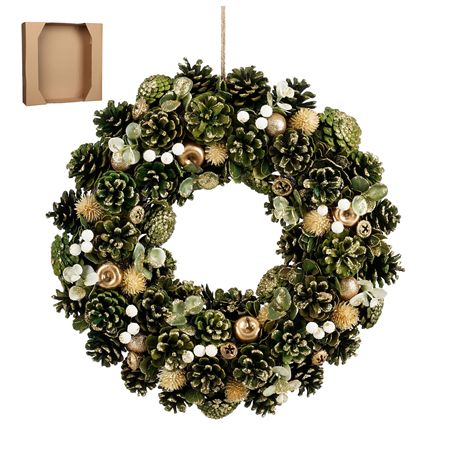 Wreath Dried Georgie Green 45cm