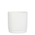 Ceramic Maxim Pot White Jute H13 X D13cm (Pack of 6)