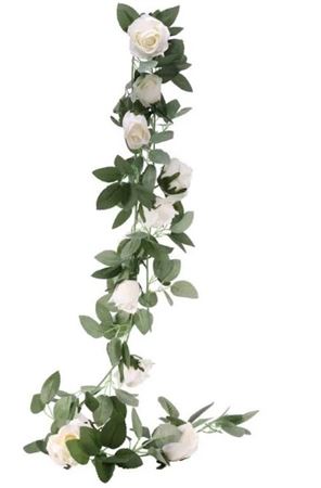 Artificial Garland Rose Cream 175cm