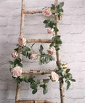 Artificial Garland Rose Light Pink 175cm