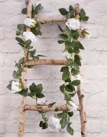 Artificial Garland Rose White 175cm