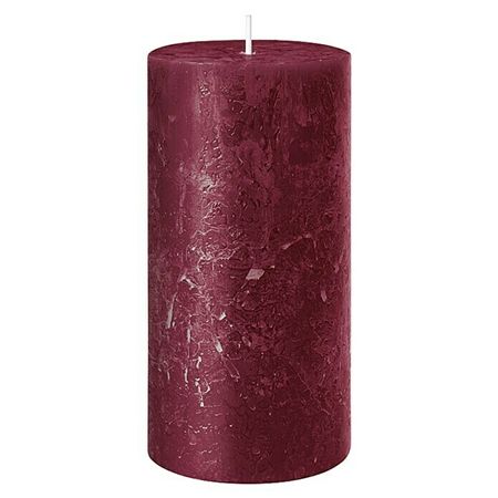 Rustic Safe Candle 110x60mm Burgundy (PACK OF 2)