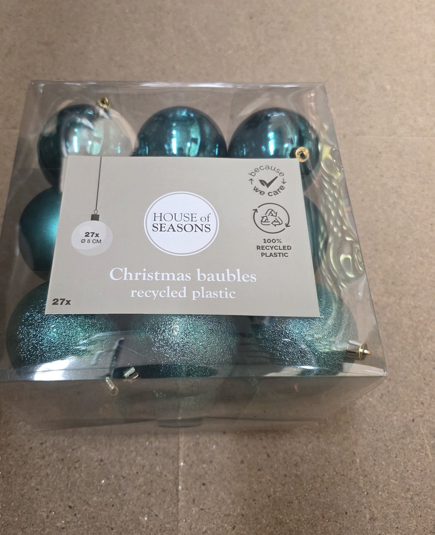 Bauble Unbreakable 8cm Petrol X27