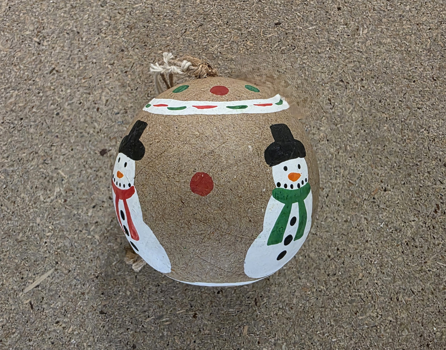 Papier Mache Snowman Bauble 8cm
