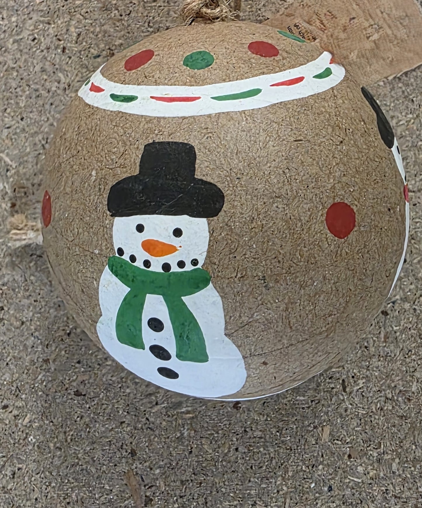 Papier Mache Snowman Bauble 8cm