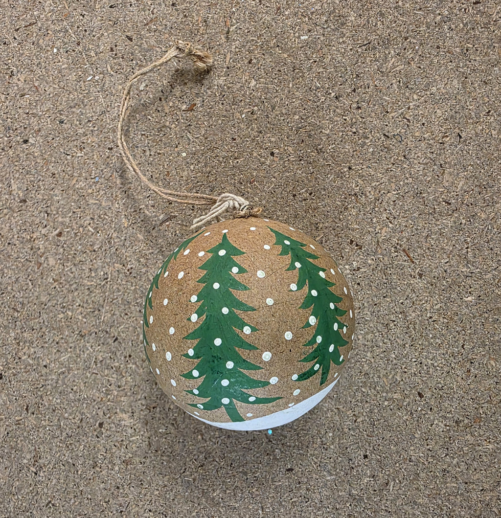 Bauble Papier Mache Tree Bauble 8cm