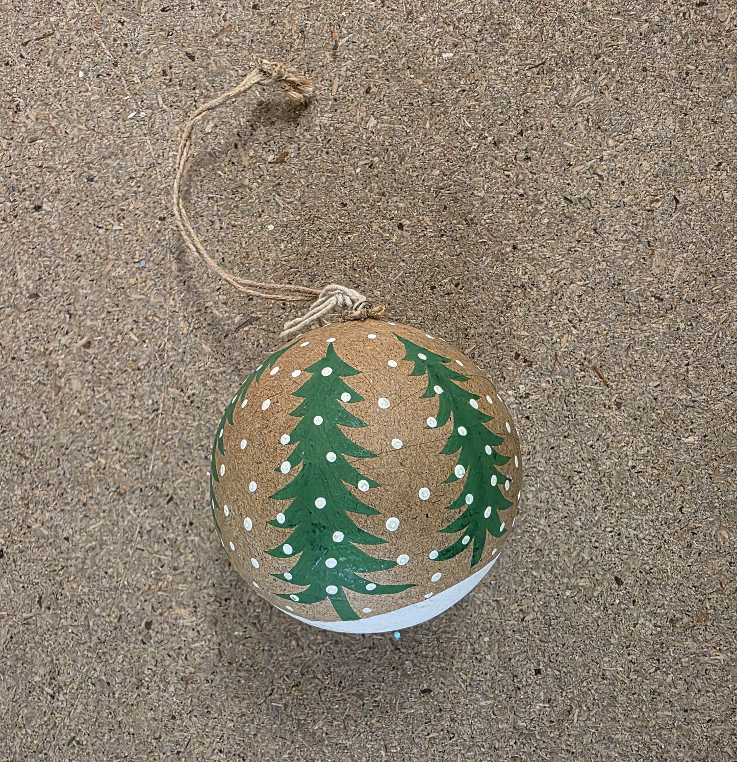 Papier Mache Tree Bauble 8cm