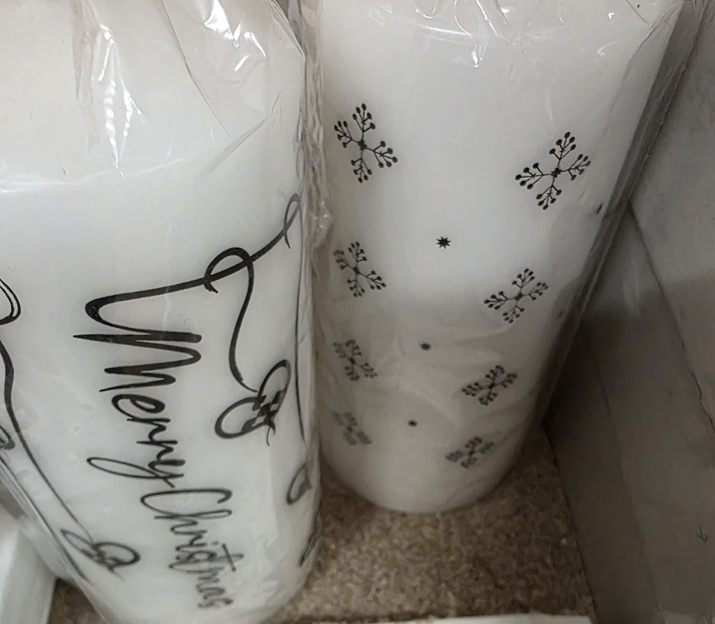 Candle Deco White 2 Assorted 15 X 7cm (PACK OF 1)