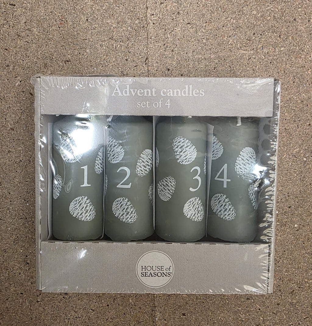 Candle Green Advent Set 10cm