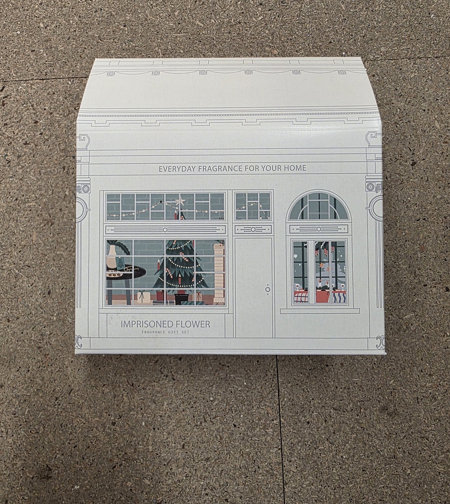 Giftset Scented Candle In Glass Diffuser Red Green