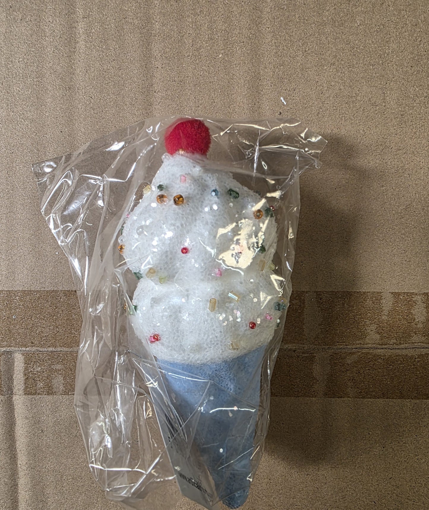 Hanging Ice Cream Cone Blue 15cm