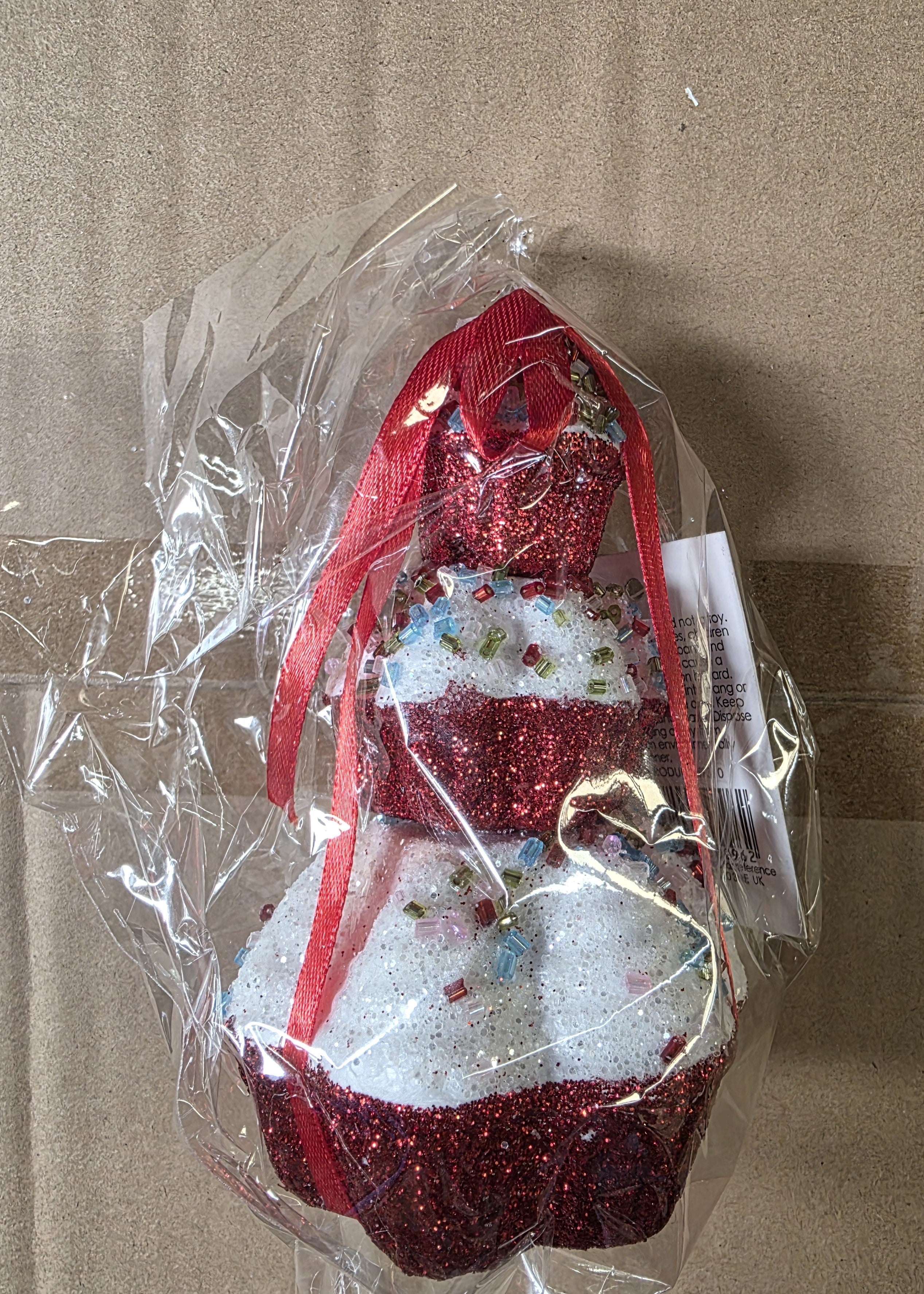 Cupcake Triple Decoration 12cm Sundries  (PACK OF 3)