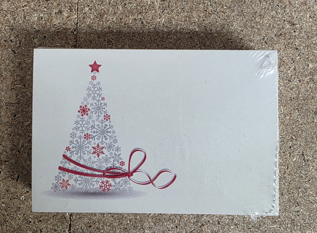 Small Card Plain Red Christmas Tree (PACK OF 2)