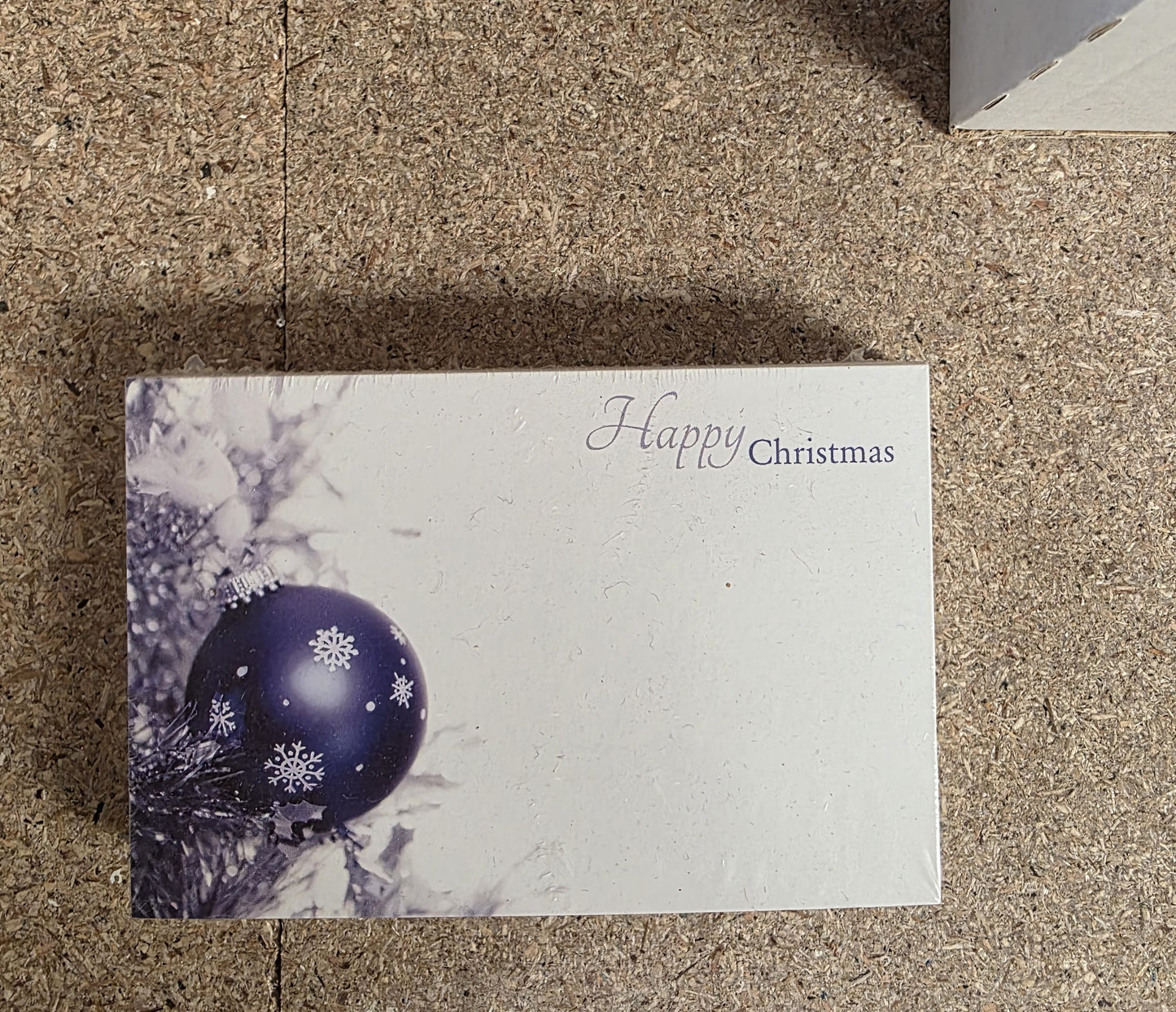 Small card Happy Christmas Blue Bauble
