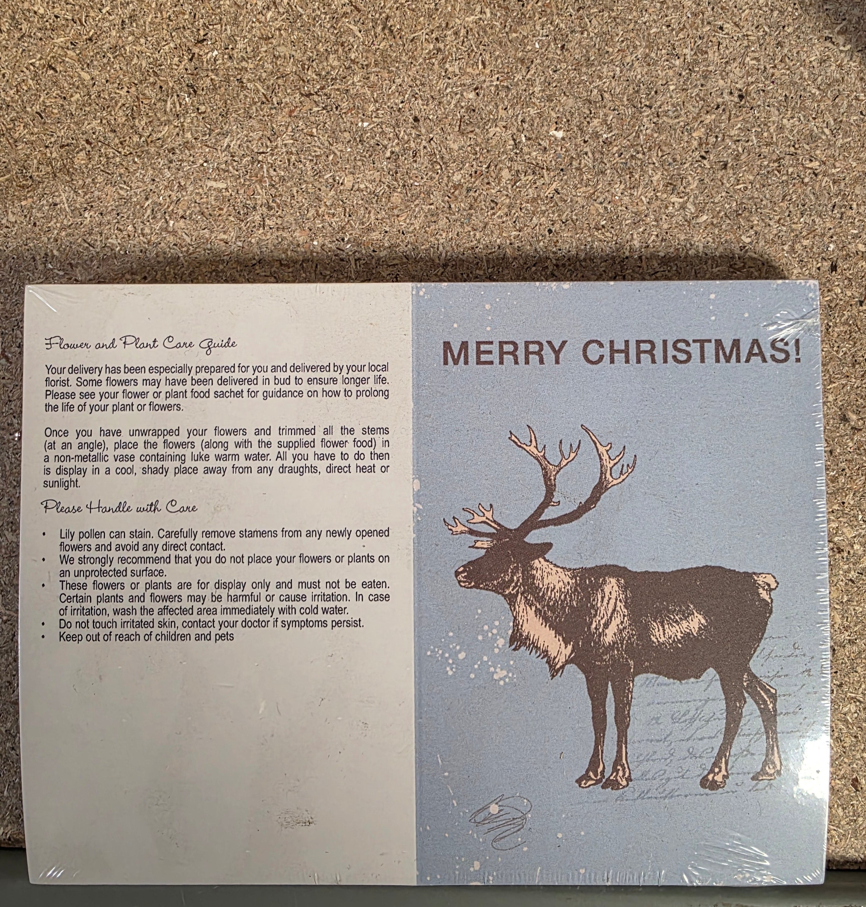Folded Card Merry Reindeer Blue (PACK OF 2)