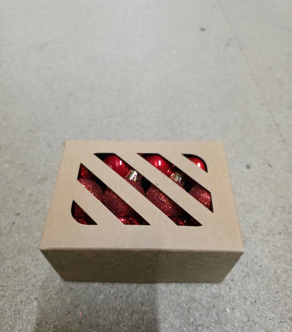 Bauble Multi Finish Red 30mm X24