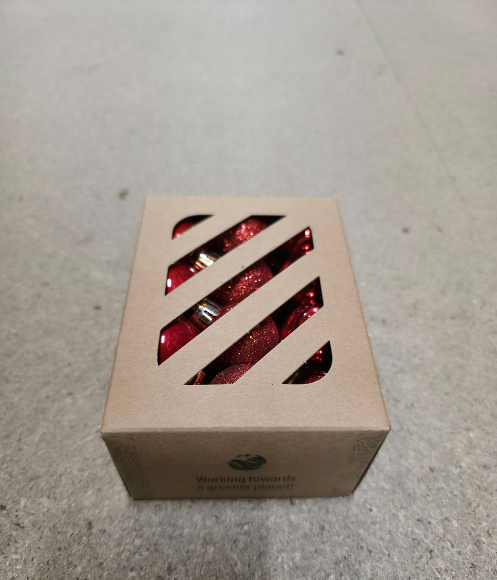 Bauble Multi Finish Red 30mm X24
