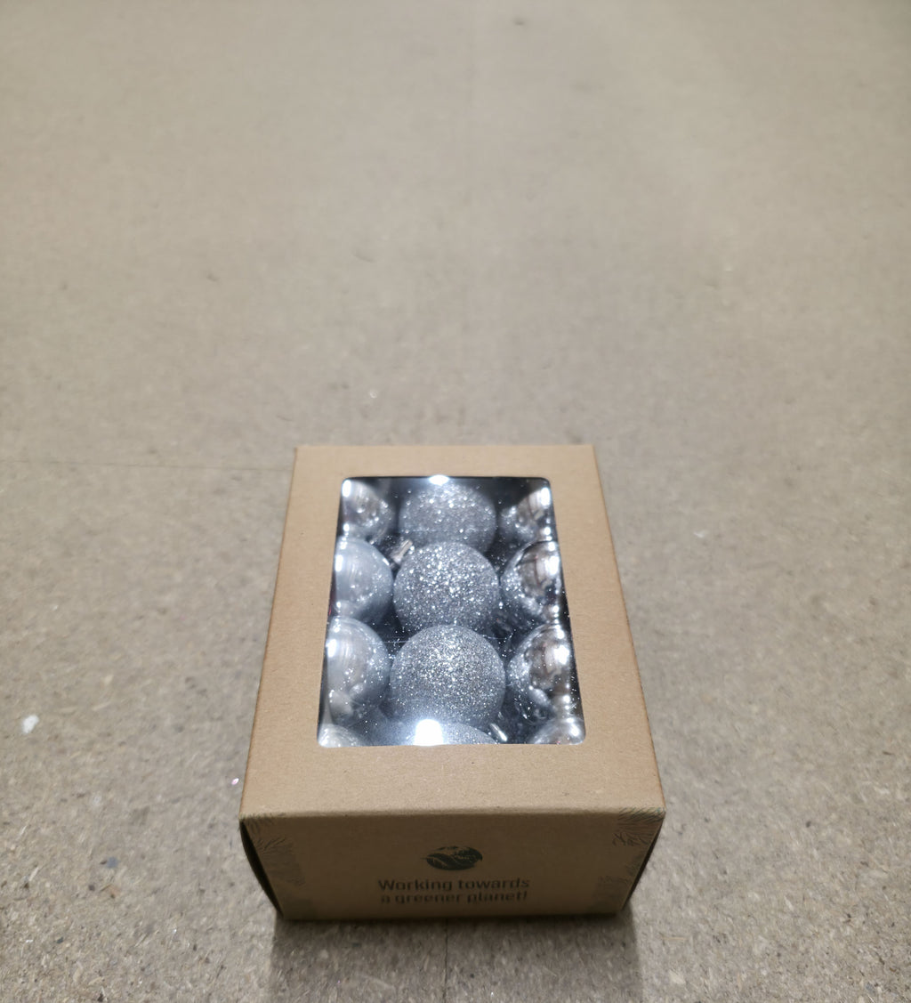 Bauble Multi Finish Silver 30mm X24