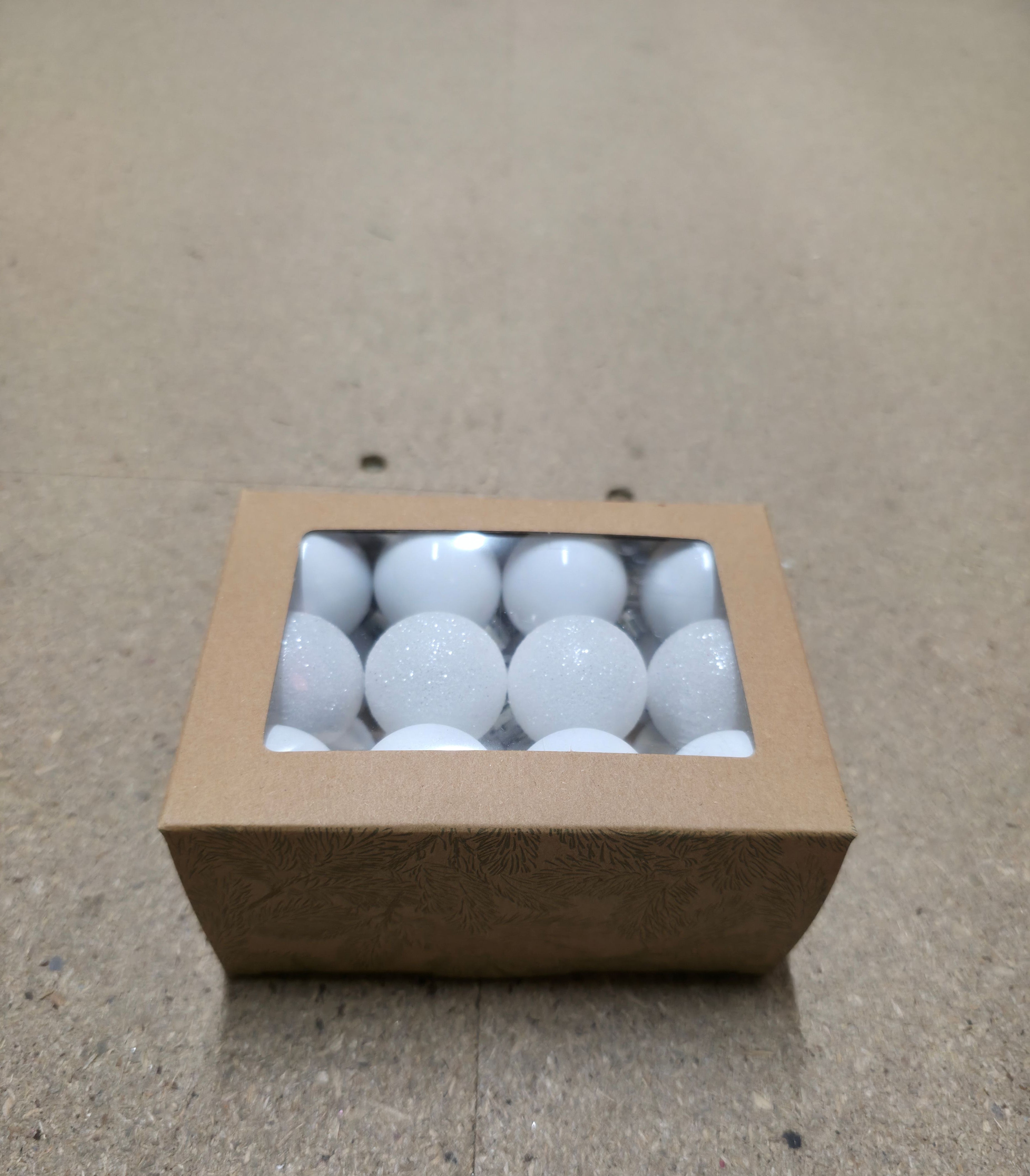 Bauble Multi Finish White 30mm X24
