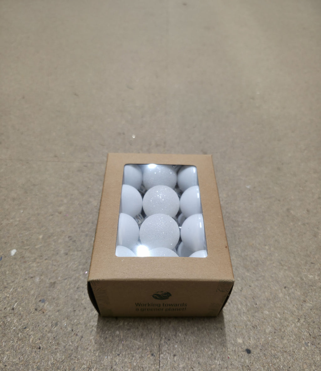 Bauble Multi Finish White 30mm X24