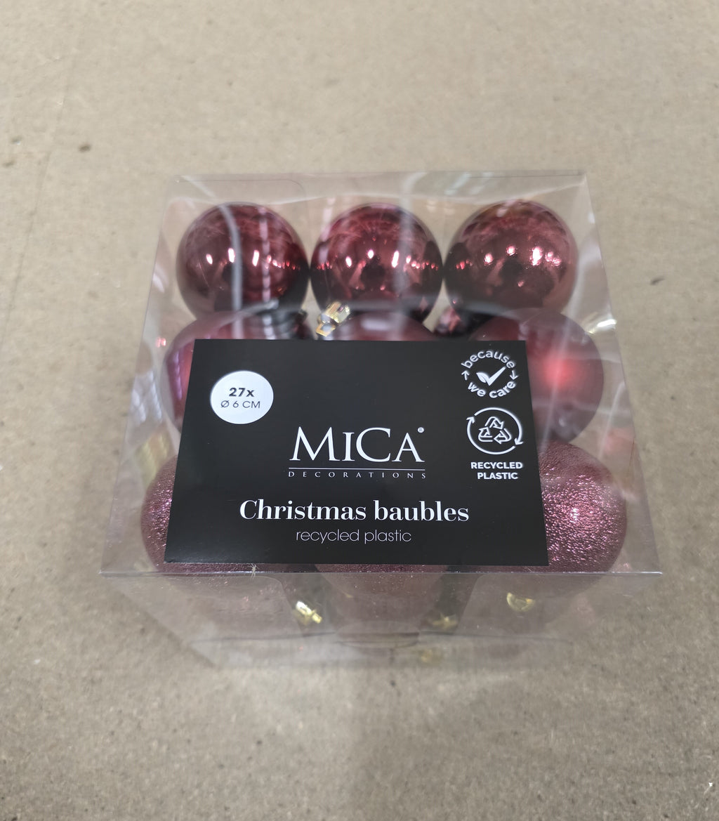 Bauble Unbreakable 6cm Dark Red X27