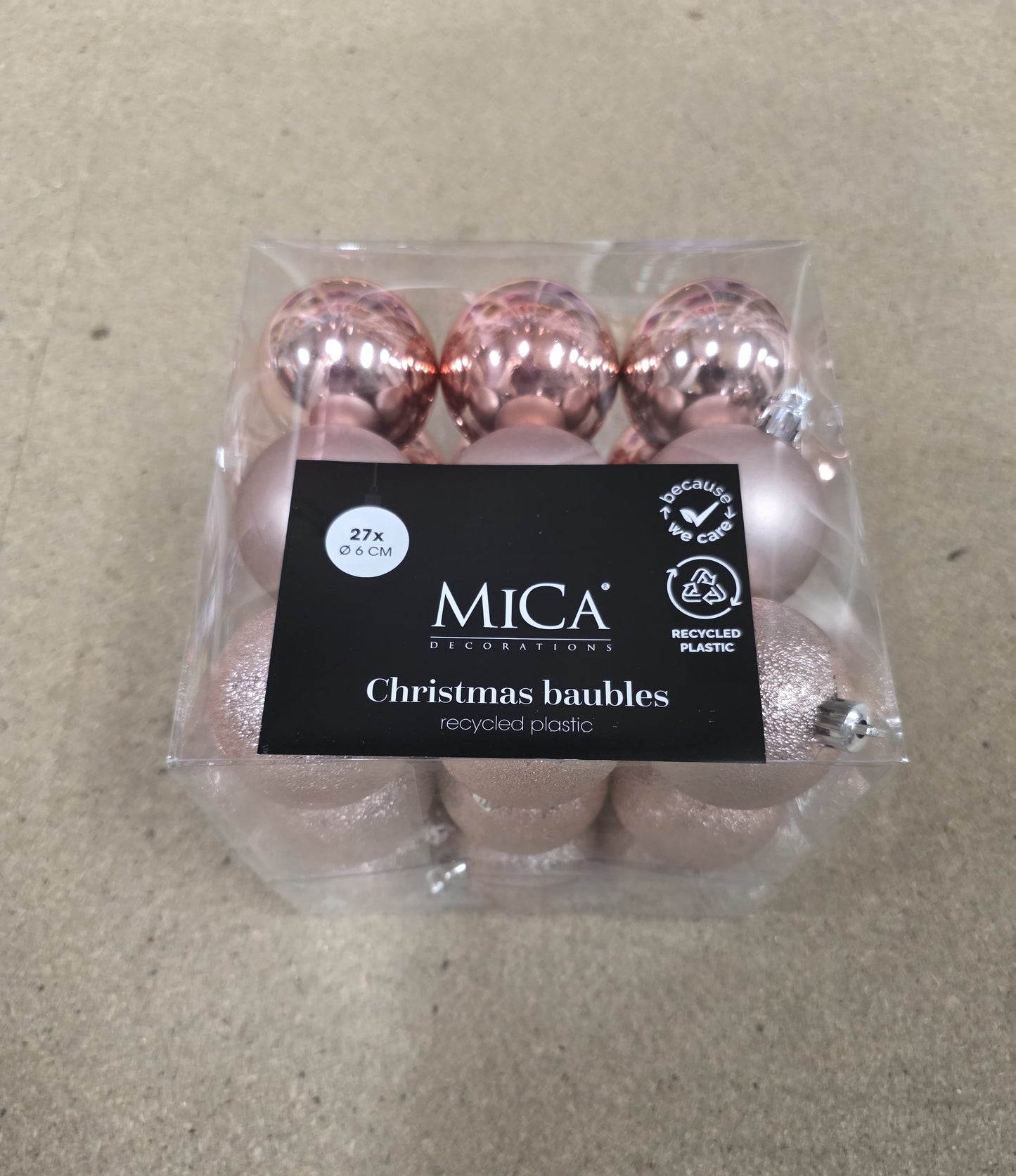 Bauble Unbreakable 6cm Pink X27