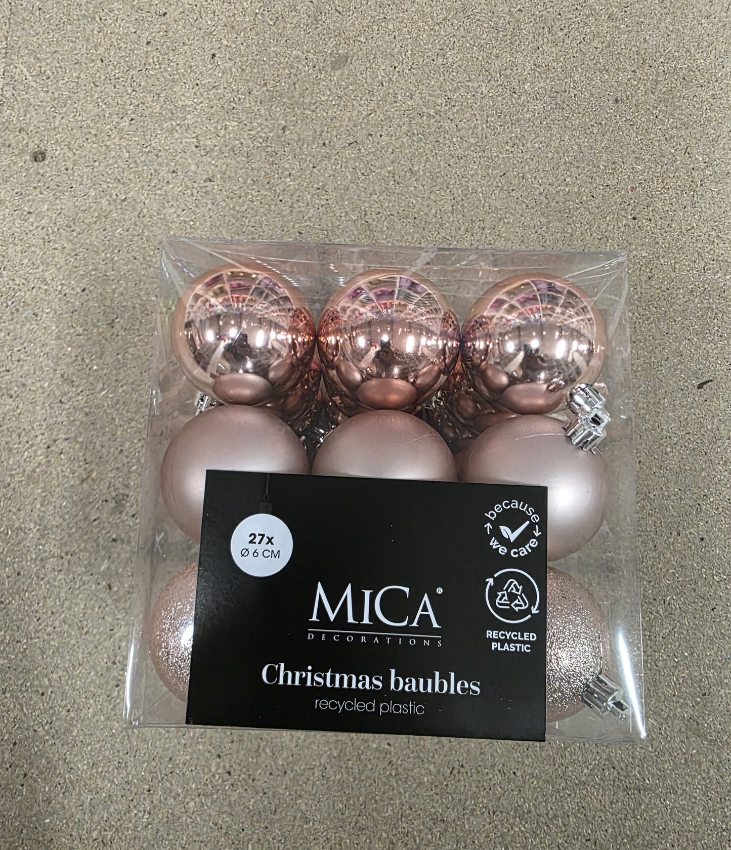 Bauble Unbreakable 6cm Pink X27