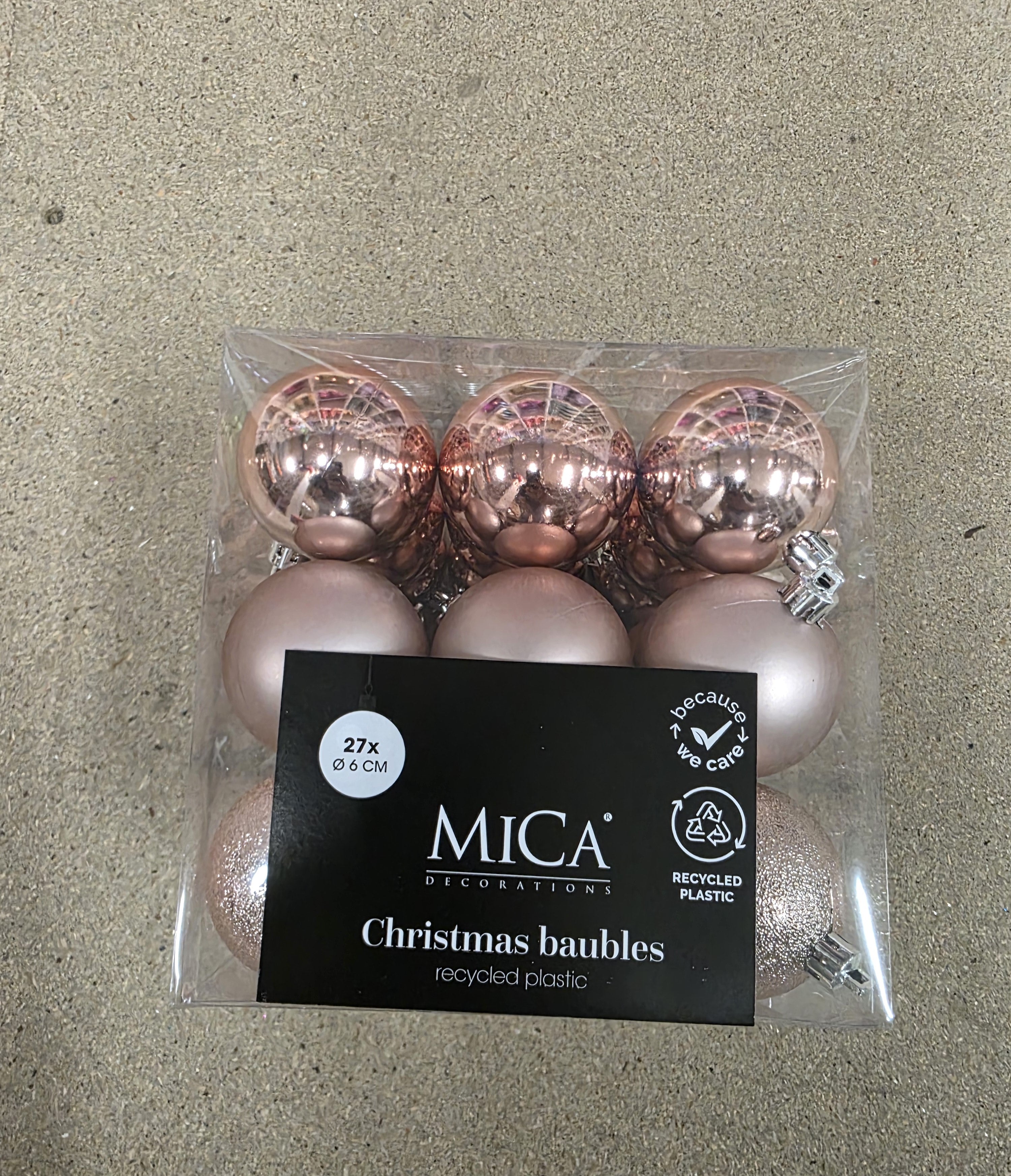 Bauble Unbreakable 6cm Pink X27