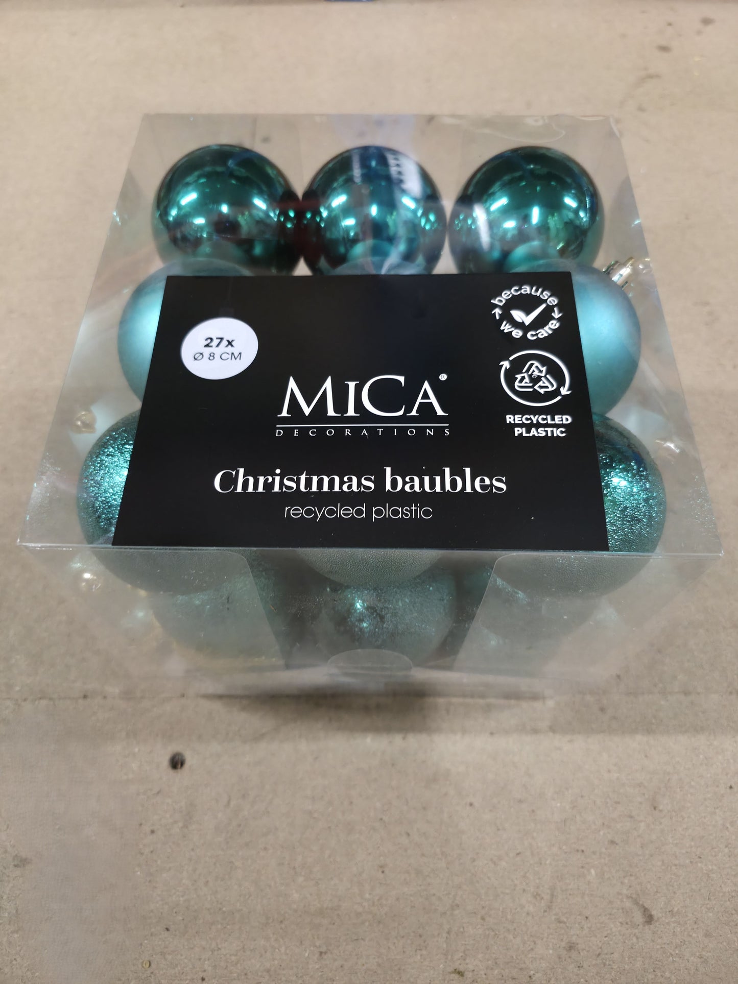 Bauble Unbreakable 8cm Petrol X27