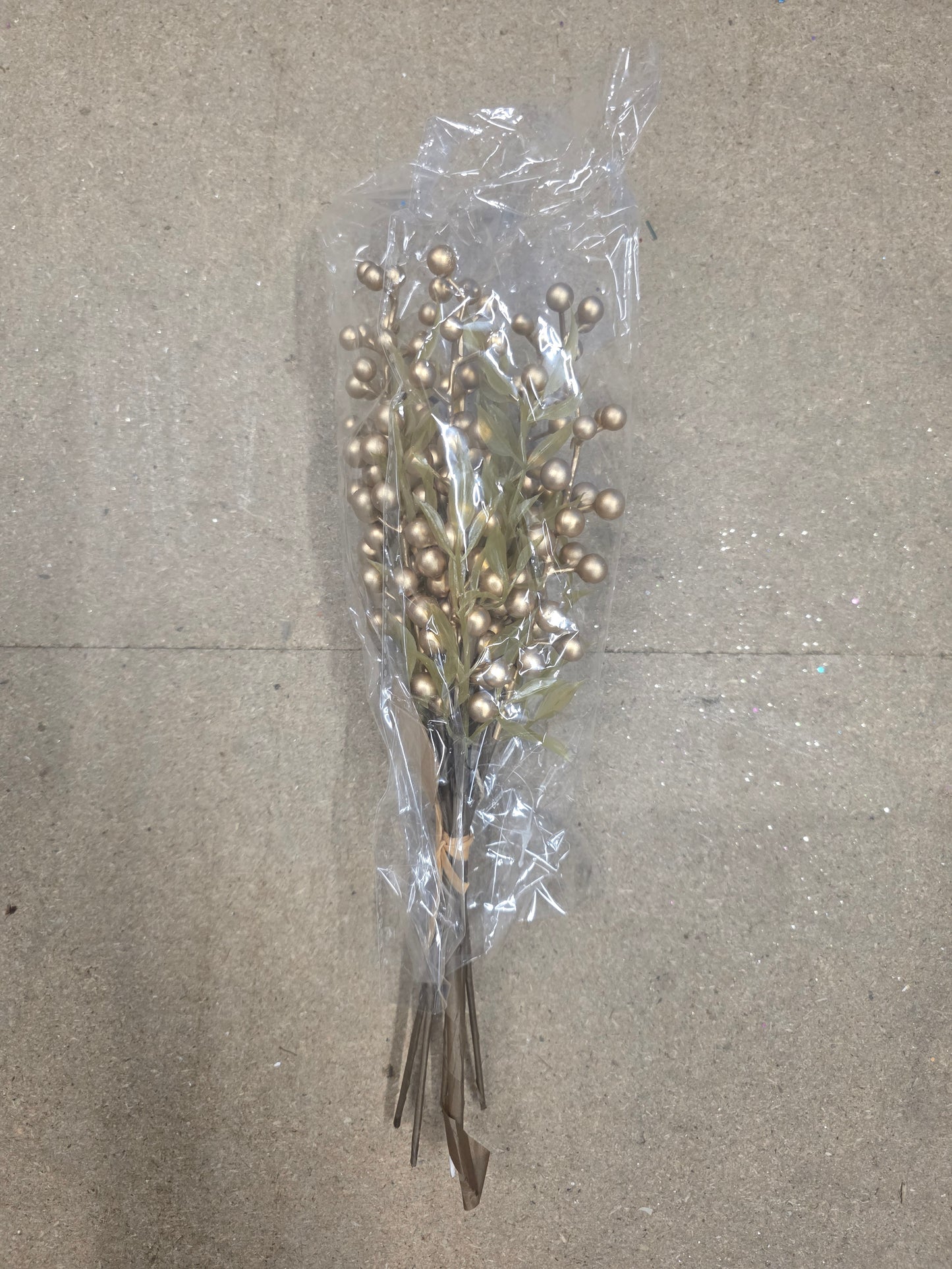 Silk Caper Berry X6 Gold 35cm