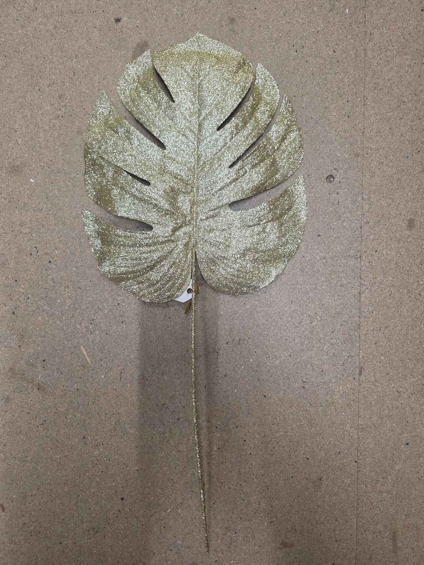 Monstera Leaf Large Glitter Gold