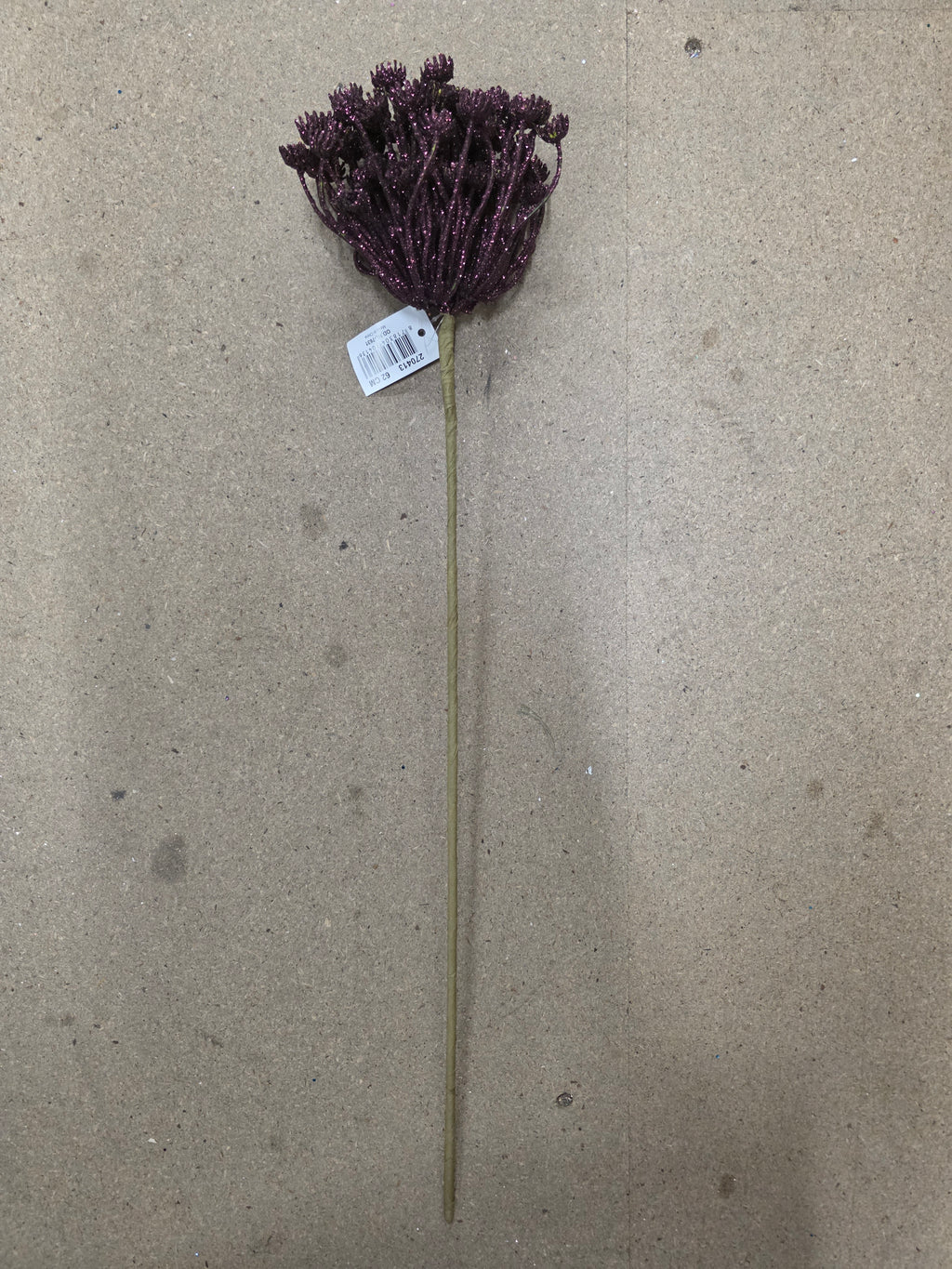 Glitter Flower Head Dark Red 62cm