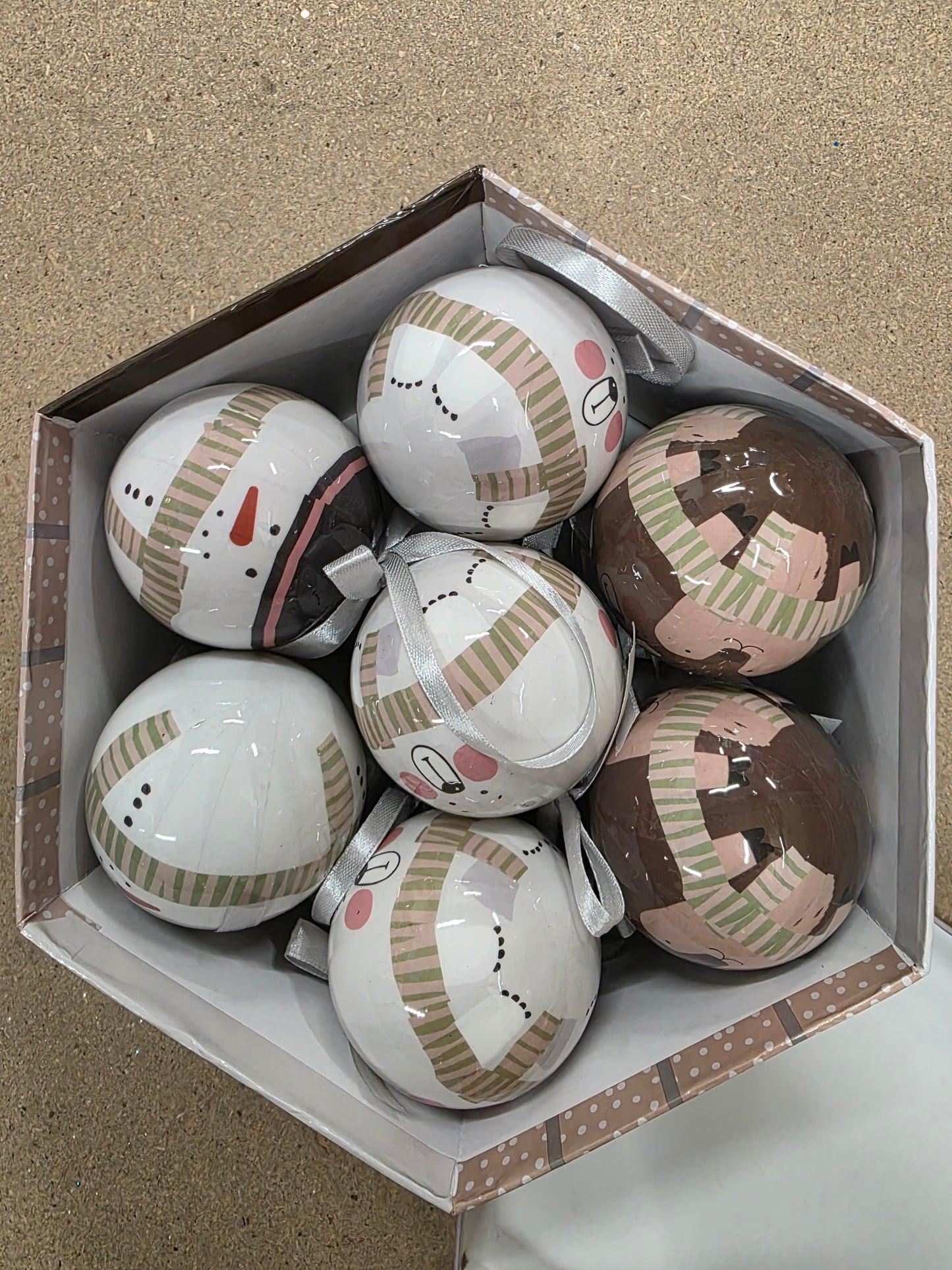 Bauble Unbreakable Giftset 7cm White X14