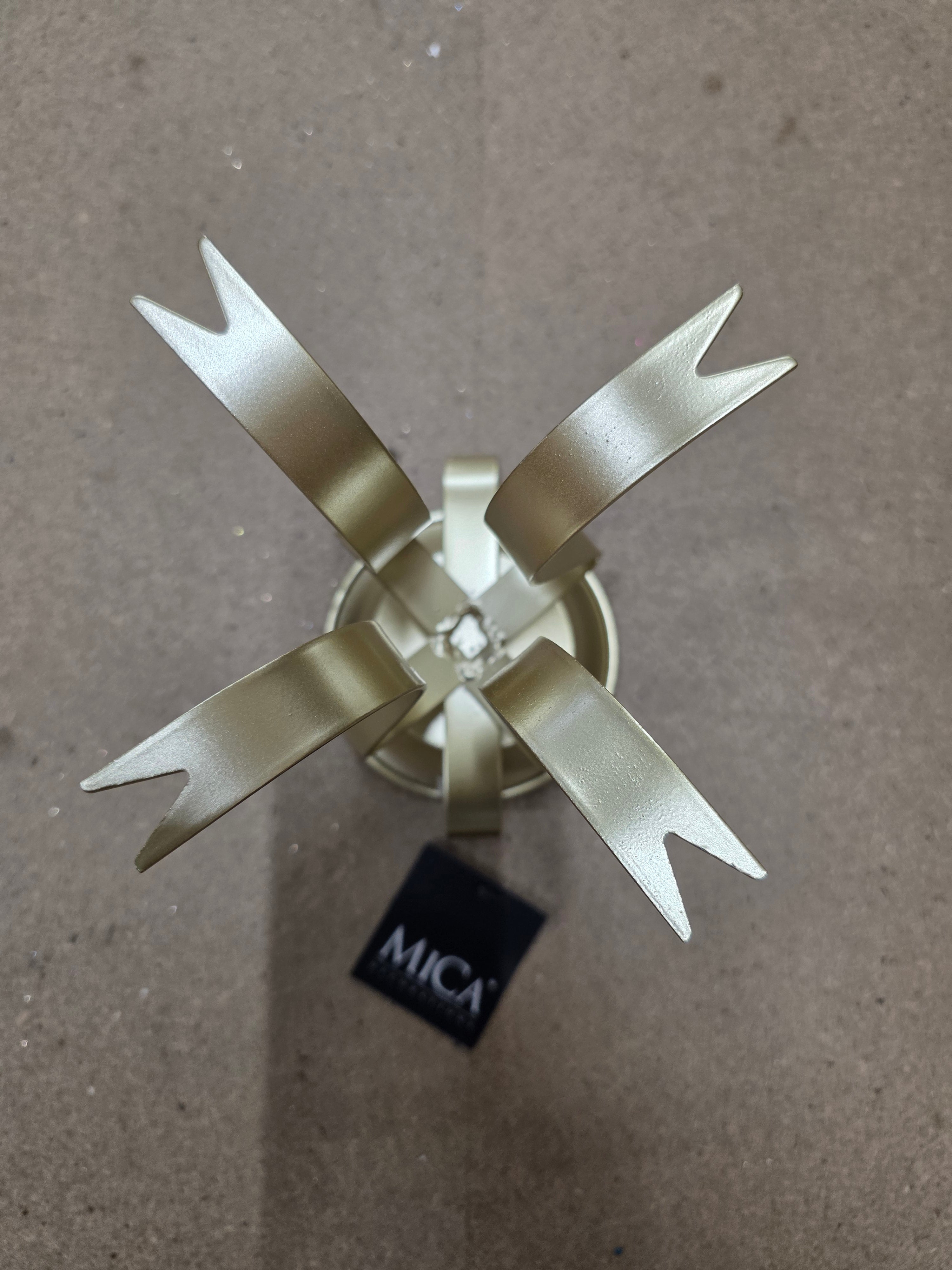 Candle Holder Bow Champange 20x14cm