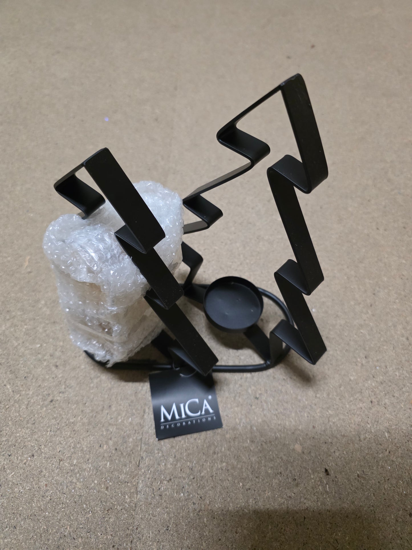 Tealight Holder Tree Black 24x12cm