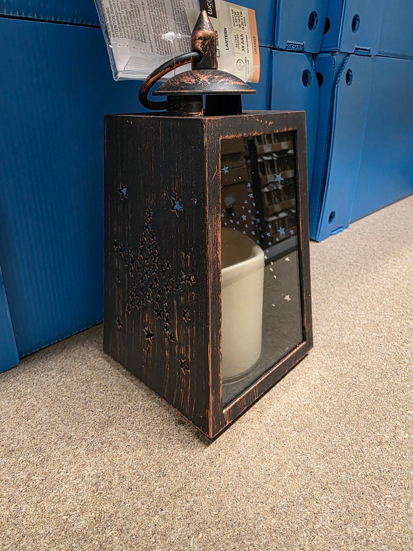 L E D Lantern Star Tree Copper