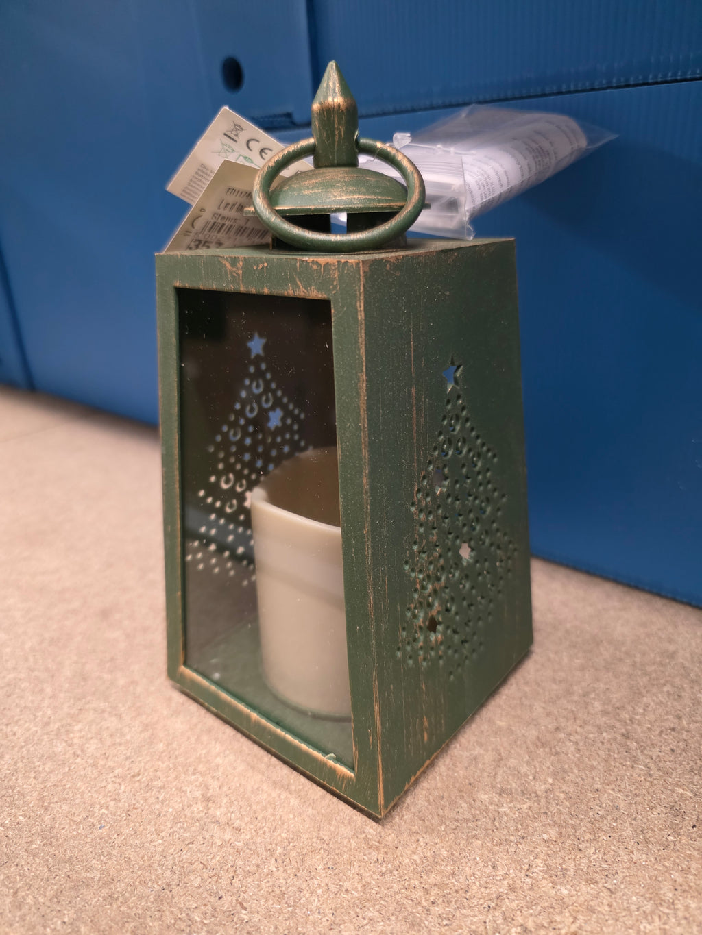 L E D Lantern Star Tree Green 22×10cm