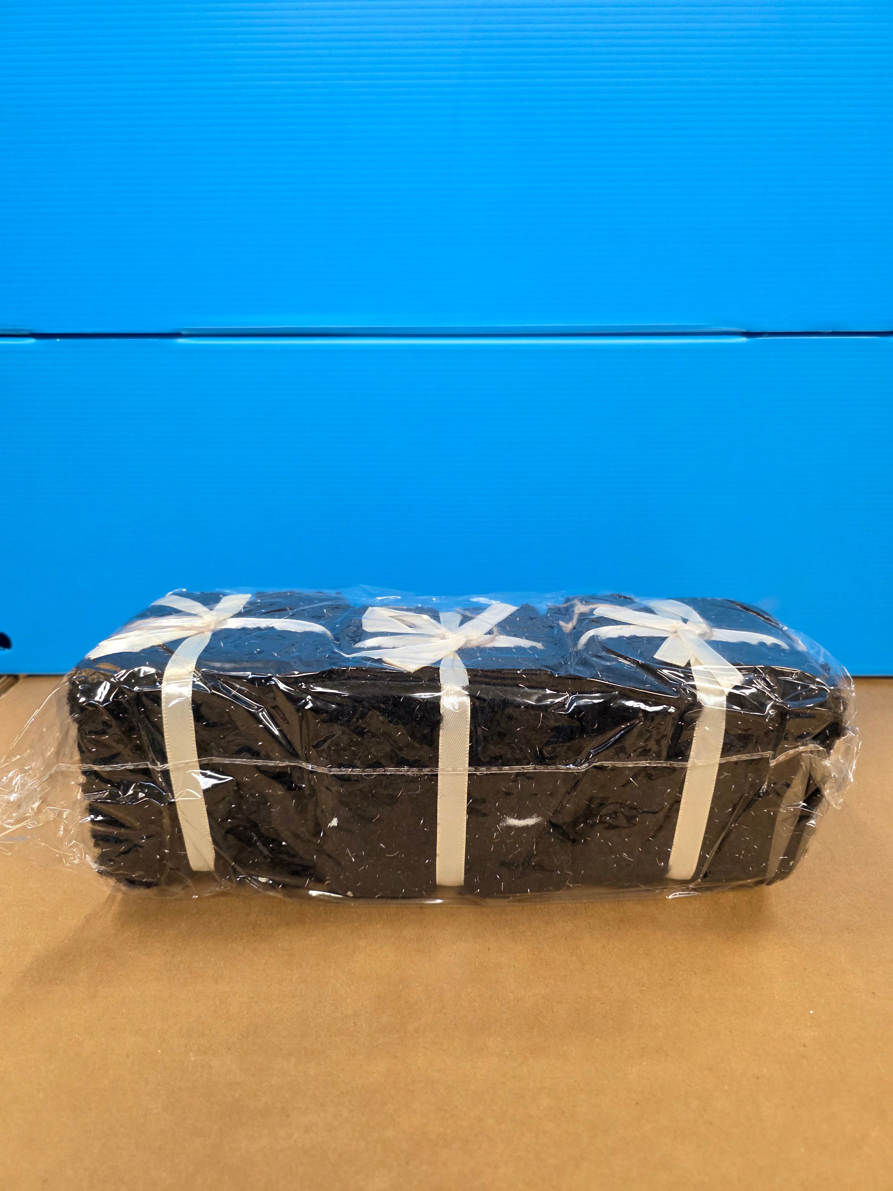 Hanging Gift Box Fluff Black 9cm X3  (PACK OF 3)