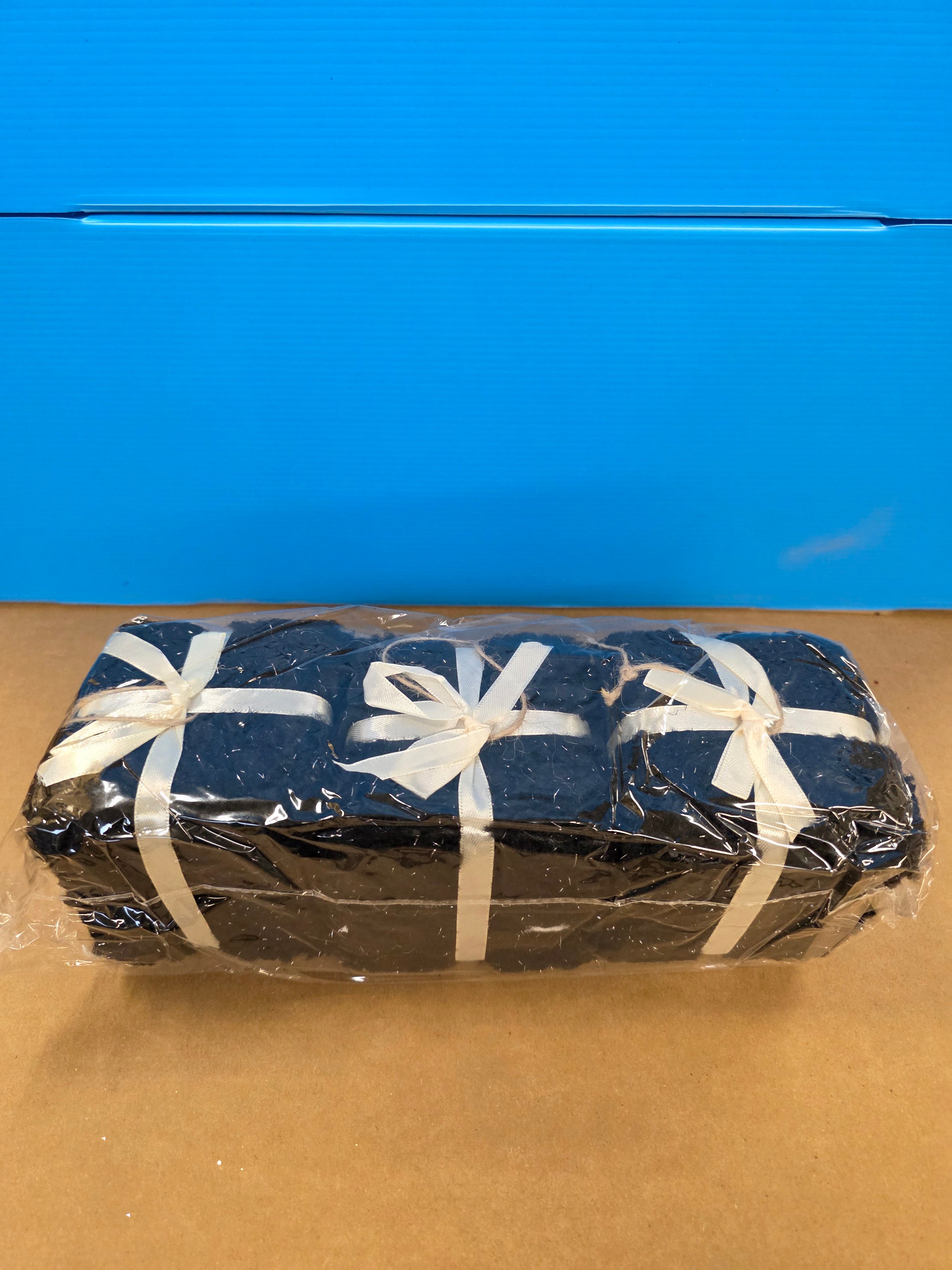 Hanging Gift Box Fluff Black 9cm X3  (PACK OF 3)